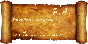 Pakróczi Aranka névjegykártya